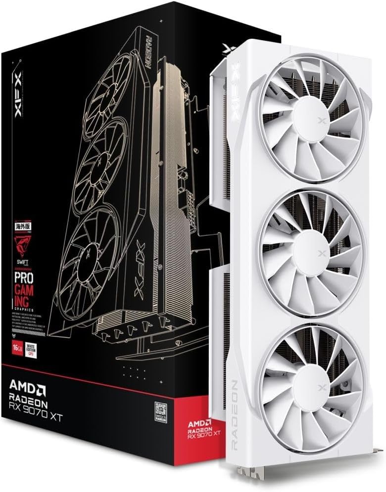 AMD Graphic Card RX 9070XT 16GB Swift White Triple Fan Gaming Edition AMD Graphic Card RX 9070XT 16GB Swift White Triple Fan Gaming Edition
